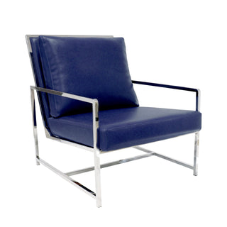 PasargadPasargad Home Luxe Collection Navy Leather ChairsY - 1016NAloha Habitat