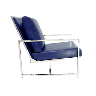 PasargadPasargad Home Luxe Collection Navy Leather ChairsY - 1016NAloha Habitat
