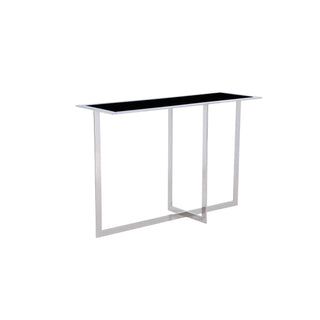 PasargadPasargad Home Luxe Glass & Steel Console Table, BlackGG - 1028Aloha Habitat