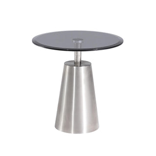 PasargadPasargad Home Luxe Glass & Steel Side Table, Black/ChromeJJ - 1127Aloha Habitat