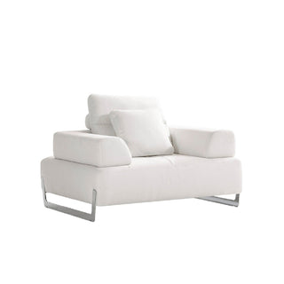 PasargadPasargad Home Ravenna White Faux Suede Accent Chair with Sliding Backrest & ArmrestPSLM - 012 - 1Aloha Habitat