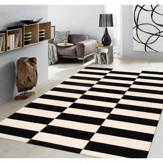 PasargadPasargad Home Rodeo Collection Hand - Tufted White/Black Bsilk & Wool Area Rug - 7' 9" X 9' 9"PCC - 04 8X10Aloha Habitat