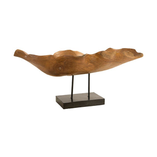 Phillips CollectionCarved Leaf Sculpture on Stand, MahoganyID83700Aloha Habitat
