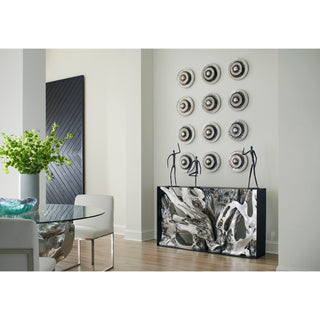Phillips CollectionCast Root Metal Framed Console Table, Resin, Silver Leaf, SMPH104350Aloha Habitat