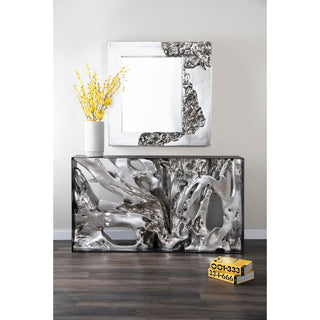 Phillips CollectionCast Root Metal Framed Console Table, Resin, Silver Leaf, SMPH104350Aloha Habitat