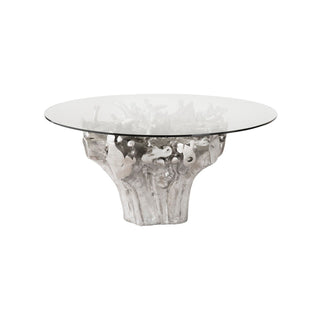 Phillips CollectionCast Root Small Silver Dining Table Base, With GlassPH104330Aloha Habitat