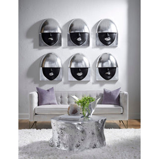 Phillips CollectionFashion Faces Wall Art, Large, Kiss, Black and Silver LeafPH109380Aloha Habitat
