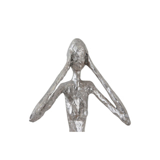 Phillips CollectionHear No Evil Slender Sculpture, Small, Resin, Silver LeafPH66276Aloha Habitat