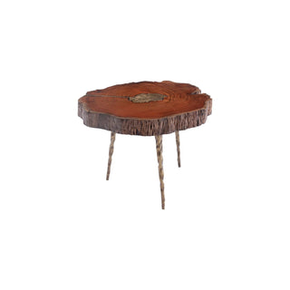 Phillips CollectionMolten Coffee Table, Poured Brass In WoodIN83482Aloha Habitat
