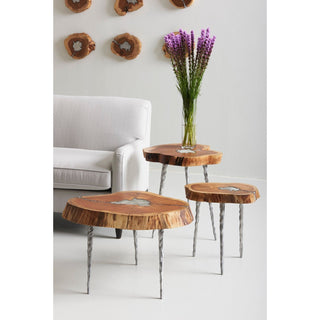 Phillips CollectionMolten Side Table, LG, Poured Aluminum In WoodIN84812Aloha Habitat