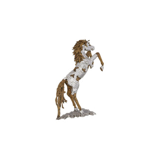Phillips CollectionMustang Horse Armored Sculpture, Rearing, Wood BaseID113406Aloha Habitat