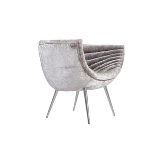 Phillips CollectionNouveau Club Chair, Gray Crushed Velvet Fabric, Stainless Steel LegsPH99963Aloha Habitat