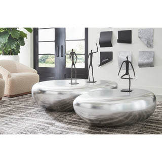 Phillips CollectionRiver Stone Coffee Table, Silver Leaf, LargePH57486Aloha Habitat