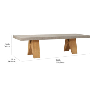 Seasonal LivingClip Teak and Concrete Dining Table - 118"501FT187P2G-118Aloha Habitat