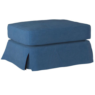 Sunset TradingAmericana Box Cushion Slipcovered Ottoman | Indigo BlueSU-108530-410046Aloha Habitat
