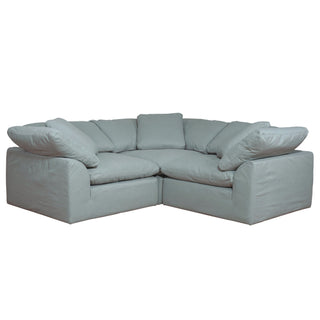 Sunset TradingContemporary Puff Collection 3PC Slipcovered L-Shape Sectional Sofa | Performance Fabric Washable Water-Resistant Stain-Proof | 88" Deep-Seating Down-Filled Modular Corner Couch | Ocean BlueSU-1458-43-3CAloha Habitat