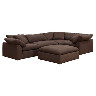 Sunset TradingContemporary Puff Collection 44" Square Slipcovered Sectional Modular Ottoman | Performance Fabric Washable Water-Resistant Stain-Proof | Oversized Down Filled Large Sofa Footrest | BrownSU-145830-391088Aloha Habitat