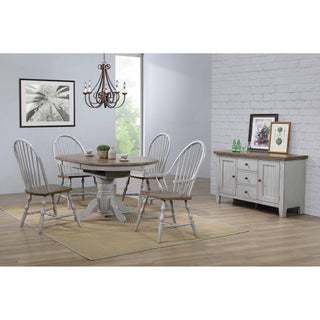 Sunset TradingCountry Grove 42" Round to 60" Oval Extendable Dining Table Set | 2 Arm Chairs | Buffet | Distressed Gray and Brown Wood | Seats 6DLU-CG4260-30AGOB6Aloha Habitat