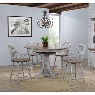 Sunset TradingCountry Grove 42" Round to 60" Oval Extendable Pub Table | Counter Height Dining | Distressed Gray and Brown Wood | Seats 6DLU-CG4260CB-GOAloha Habitat