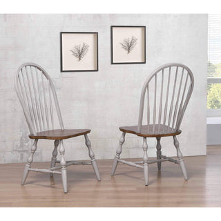 Sunset TradingCountry Grove Windsor Spindleback Dining Chair | Fully Assembled Kitchen Chair | Modern Farmhouse Minimalist Country Cottage | Distressed Gray and Brown Wood | Set of 2DLU-CG-C30-GO-2Aloha Habitat
