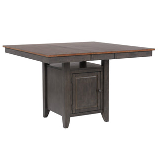 Sunset TradingDakota 42-54" Counter Height Expandable Butterfly Leaf Dining Table with Storage Cabinet, Shelf | Square/Rectangle Pub Gathering Kitchen High-Top, Distressed Brown/Ash Gray Wood,Seats 8DLU-DK5454C-TAAloha Habitat