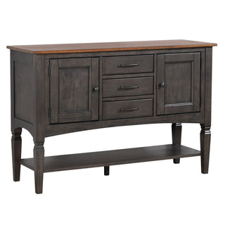 Sunset TradingDakota 54" Buffet Server Table with Cabinets Drawers and Shelf | Dining Room, Kitchen, Entryway Sideboard | Distressed Brown and Ash Gray Solid WoodDLU-DK1122-TAAloha Habitat