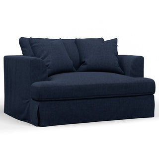 Sunset TradingNewport Slipcovered 52" Wide Chair and A Half with Ottoman | Performance Fabric Washable Water-Resistant Stain-Proof | 2 Throw Pillows | Navy BlueSY-130015-30-391049Aloha Habitat
