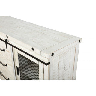 Vilo HomeVilo Home | Industrial Charms Barn Door 65" White TV Stand with Distressed Design |VH8854VH8854Aloha Habitat