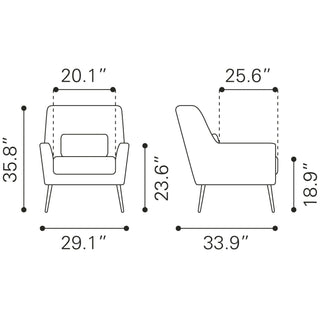 Zuo ModernZuo Modern | Ontario Accent Chair Vintage Brown109049Aloha Habitat