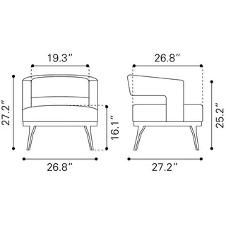Zuo ModernZuo Modern | Penryn Accent Chair Slate Gray110112Aloha Habitat
