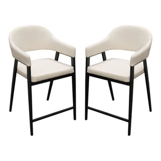 Diamond SofaAdele Set of Two Counter Height Chairs in Cream Fabric w/ Black Powder Coated Metal Frame by Diamond Sofa - ADELESTCM2PKADELESTCM2PKAloha Habitat