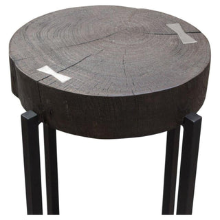 Diamond SofaAlex Large 25" Accent Table with Solid Mango Wood Top in Espresso Finish w/ Silver Metal Inlay by Diamond Sofa - ALEXLATESALEXLATESAloha Habitat
