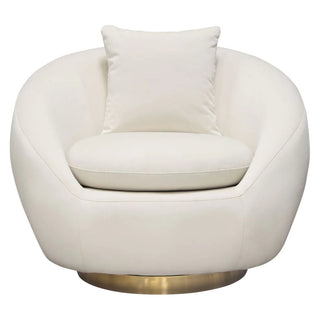 Diamond SofaCeline Swivel Accent Chair in Light Cream Velvet w/ Brushed Gold Accent Band by Diamond Sofa - CELINECHCMCELINECHCMAloha Habitat