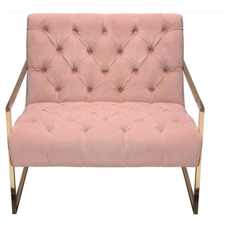 Diamond SofaLuxe Accent Chair in Blush Pink Tufted Velvet Fabric with Polished Gold Stainless Steel Frame by Diamond Sofa - LUXECHPNLUXECHPNAloha Habitat