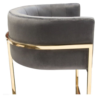 Diamond SofaPandora Bar Height Chair in Grey Velvet with Polished Gold Frame by Diamond Sofa - PANDORABCGR1PKPANDORABCGR1PKAloha Habitat