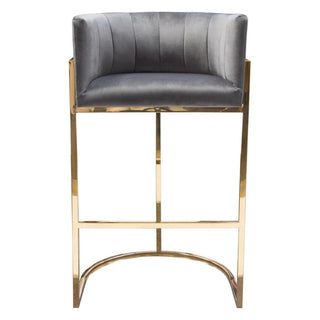 Diamond SofaPandora Bar Height Chair in Grey Velvet with Polished Gold Frame by Diamond Sofa - PANDORABCGR1PKPANDORABCGR1PKAloha Habitat