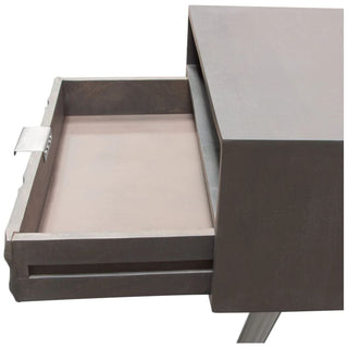 Diamond SofaPetra Solid Mango Wood 1-Drawer Accent Table in Smoke Grey Finish w/ Nickel Legs by Diamond Sofa - PETRAETGRPETRAETGRAloha Habitat