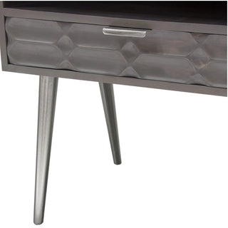 Diamond SofaPetra Solid Mango Wood 1-Drawer Accent Table in Smoke Grey Finish w/ Nickel Legs by Diamond Sofa - PETRAETGRPETRAETGRAloha Habitat