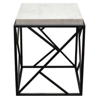 Diamond SofaPlymouth Square Accent Table w/ Genuine Grey Marble Top & Black Metal Base by Diamond Sofa - PLYMOUTHATWHPLYMOUTHATWHAloha Habitat