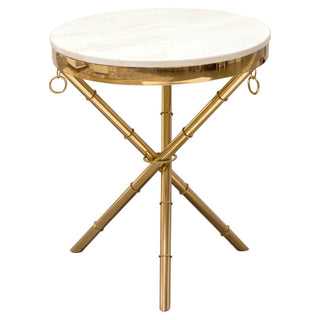 Diamond SofaReed Round Accent Table with White Marble Top and Gold Finished Metal Base by Diamond Sofa - REEDETGDREEDETGDAloha Habitat
