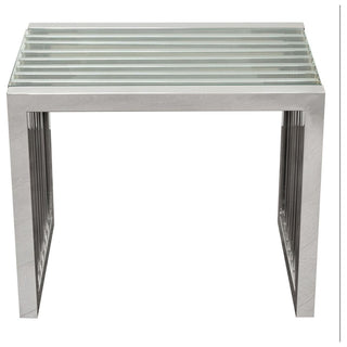 Diamond SofaSOHO Rectangular Stainless Steel End Table w/ Clear, Tempered Glass Top by Diamond Sofa - SOHOETSTSOHOETSTAloha Habitat
