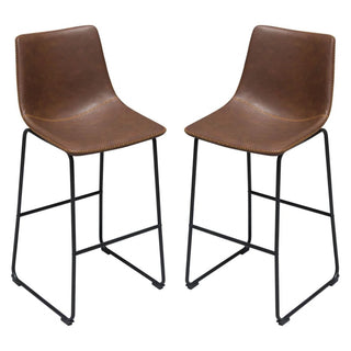 Diamond SofaTheo Set of (2) Bar Height Chairs in Chocolate Leatherette w/ Black Metal Base by Diamond Sofa - THEOBCCH2PKTHEOBCCH2PKAloha Habitat