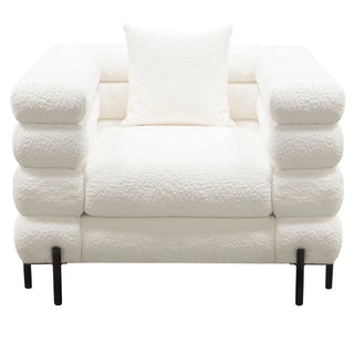 Diamond SofaVox Chair in Faux White Shearling w/ Black Powder Metal Legs by Diamond Sofa - VOXCHWHVOXCHWHAloha Habitat