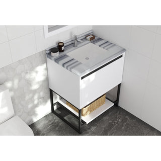 LavivaLaviva - Alto 30" White Bathroom Vanity with White Stripes Marble Countertop - 313SMR-30W-WS313SMR-30W-WSAloha Habitat