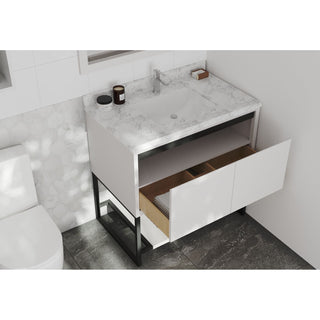LavivaLaviva - Alto 36" White Bathroom Vanity with White Carrara Marble Countertop - 313SMR-36W-WC313SMR-36W-WCAloha Habitat