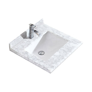 LavivaLaviva Forever 24" Single Hole White Carrara Marble Countertop With Rectangular Ceramic Sink 313 Sq1 H 24 Wc313SQ1H-24-WCAloha Habitat