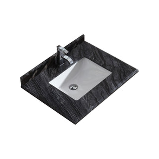 LavivaLaviva Forever 30" Single Hole Black Wood Marble Countertop With Rectangular Ceramic Sink 313 Sq1 H 30 Bw313SQ1H-30-BWAloha Habitat