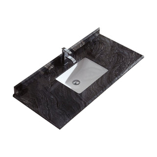 LavivaLaviva Forever 48" Single Hole Black Wood Marble Countertop With Rectangular Ceramic Sink 313 Sq1 H 48 Bw313SQ1H-48-BWAloha Habitat