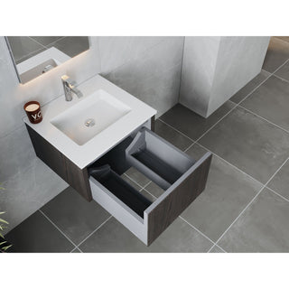 LavivaLaviva - Legno 24" Carbon Oak Bathroom Vanity with Matte White VIVA Stone Solid Surface Countertop - 313LGN-24CR-MW313LGN-24CR-MWAloha Habitat