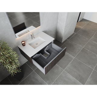 LavivaLaviva - Legno 36" Carbon Oak Bathroom Vanity with Matte White VIVA Stone Solid Surface Countertop - 313LGN-36CR-MW313LGN-36CR-MWAloha Habitat
